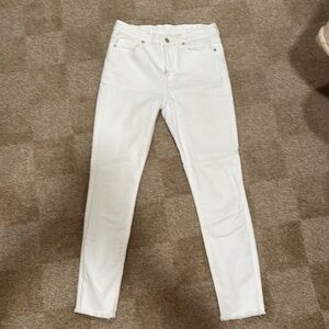 7 For All Mankind White High Waisted Skinny Jeans Size 28